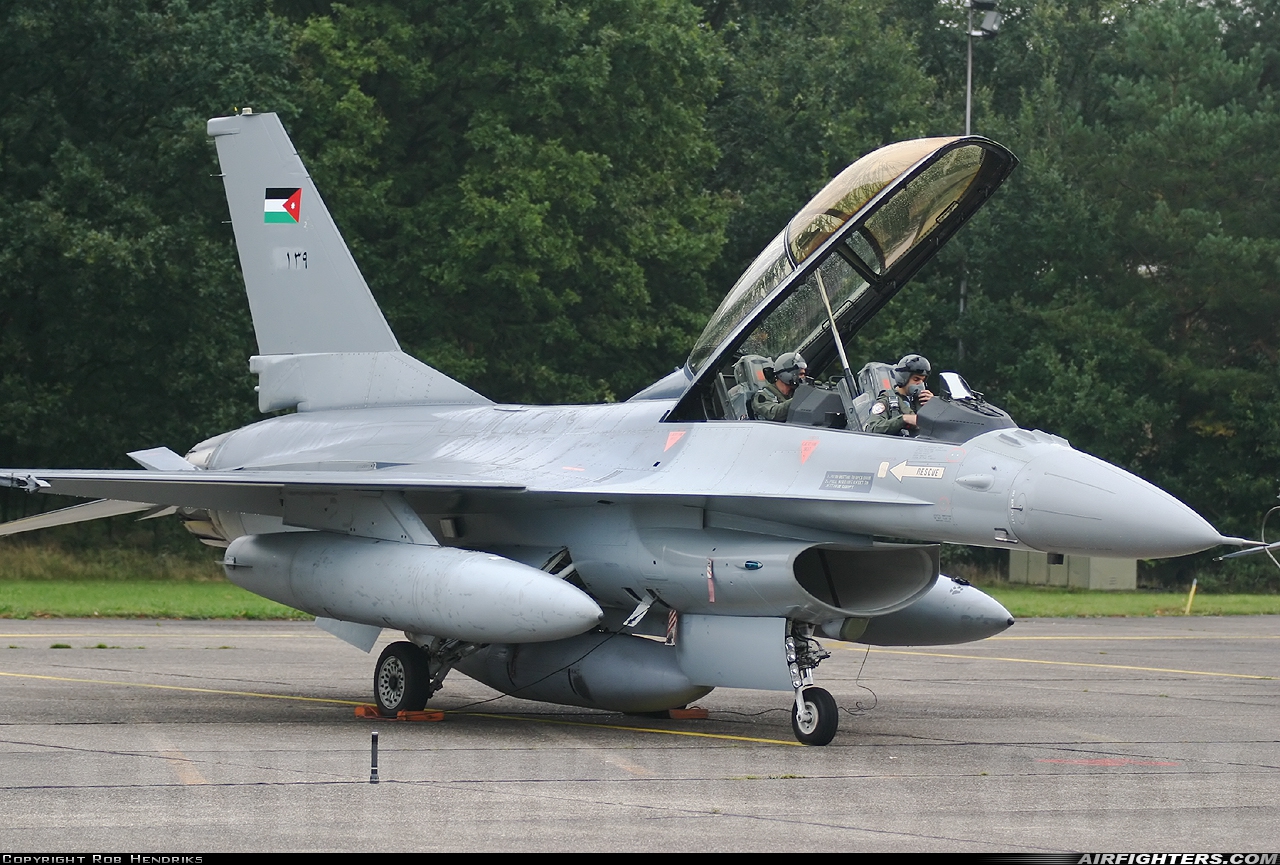 Jordan - Air Force General Dynamics F-16BM Fighting Falcon 139 at Kleine Brogel (EBBL), Belgium