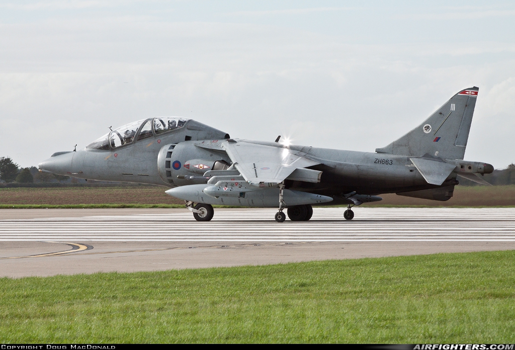 UK - Air Force British Aerospace Harrier T.12 ZH663 at Cottesmore (Oakham) (OKH / EGXJ), UK