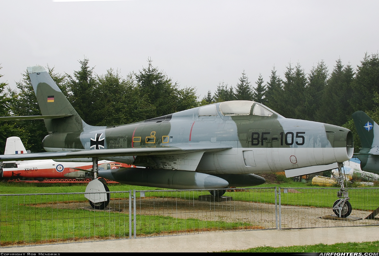 Germany - Air Force Republic F-84F Thunderstreak BF-105 at Off-Airport - Hermeskeil, Germany