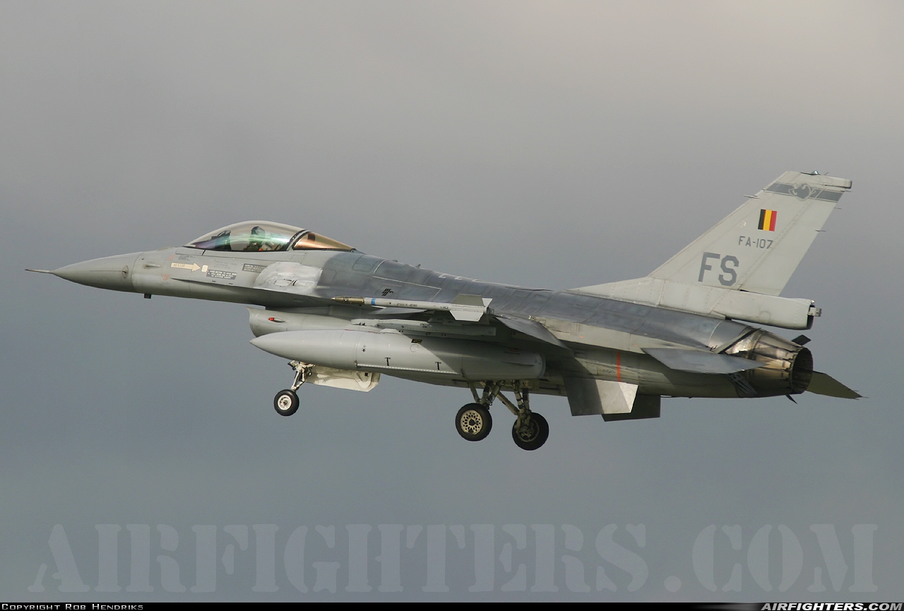 Belgium - Air Force General Dynamics F-16AM Fighting Falcon FA-107 at Florennes (EBFS), Belgium