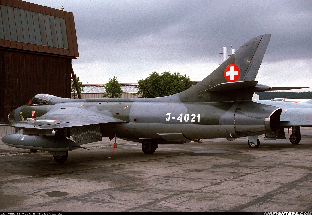 Switzerland - Air Force Hawker Hunter F58 J-4021 at Dubendorf (LSMD), Switzerland