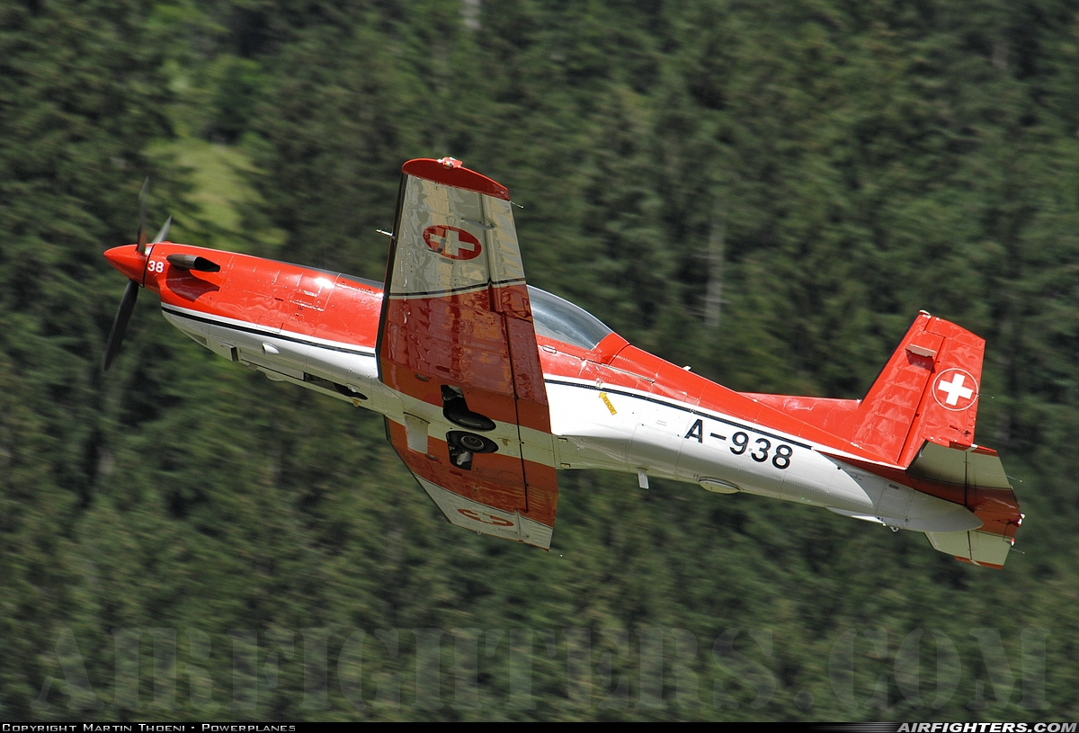 Switzerland - Air Force Pilatus NCPC-7 Turbo Trainer A-938 at St. Stephan (LSTS), Switzerland