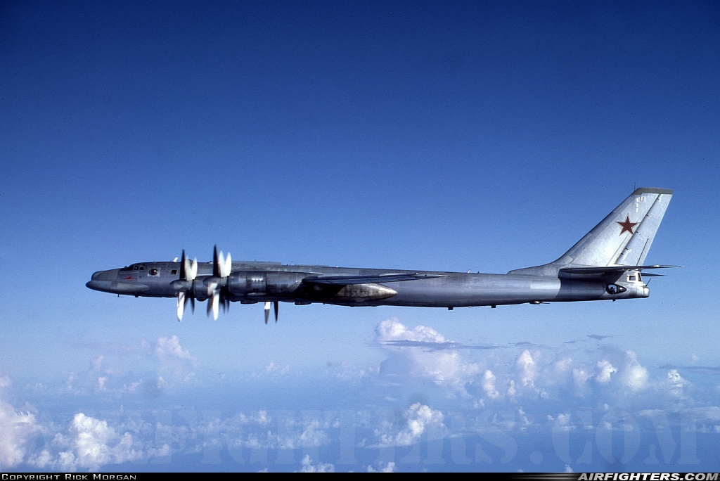 Russia - Air Force Tupolev Tu-95K Bear B 11 BLACK at Pacific Ocean, International Airspace