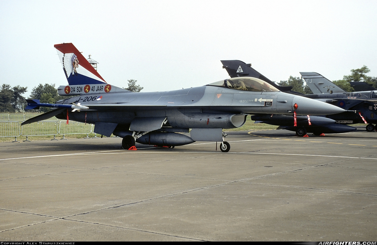 Netherlands - Air Force General Dynamics F-16A Fighting Falcon J-206 at Colmar - Meyenheim (LFSC), France