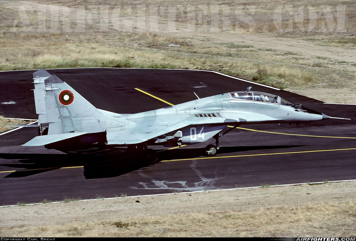 Bulgaria - Air Force Mikoyan-Gurevich MiG-29UB (9.51) 04 at Graf Ignatievo (LBPG), Bulgaria