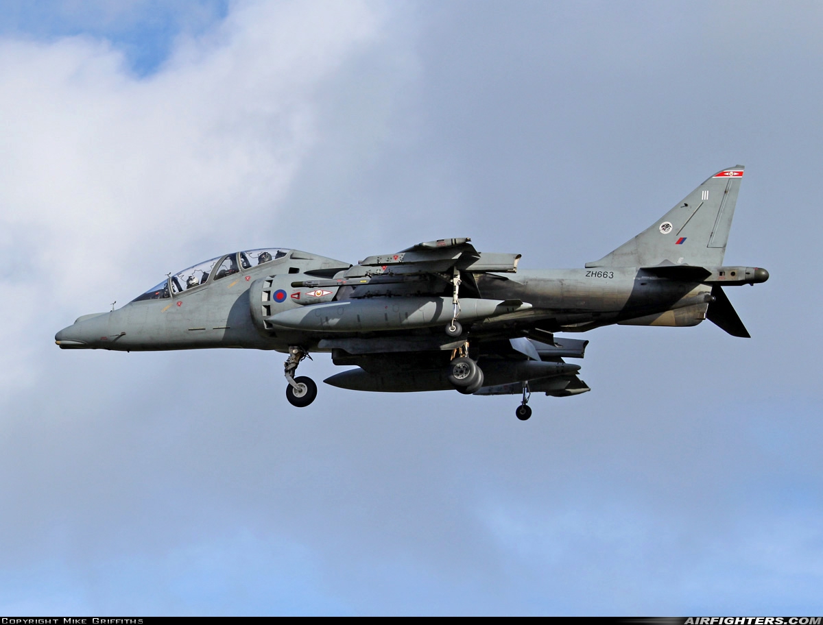 UK - Air Force British Aerospace Harrier T.12 ZH663 at Valley (EGOV), UK
