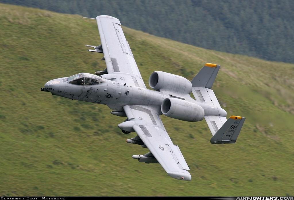 USA - Air Force Fairchild A-10A Thunderbolt II 81-0954 at Off-Airport - Machynlleth Loop Area, UK