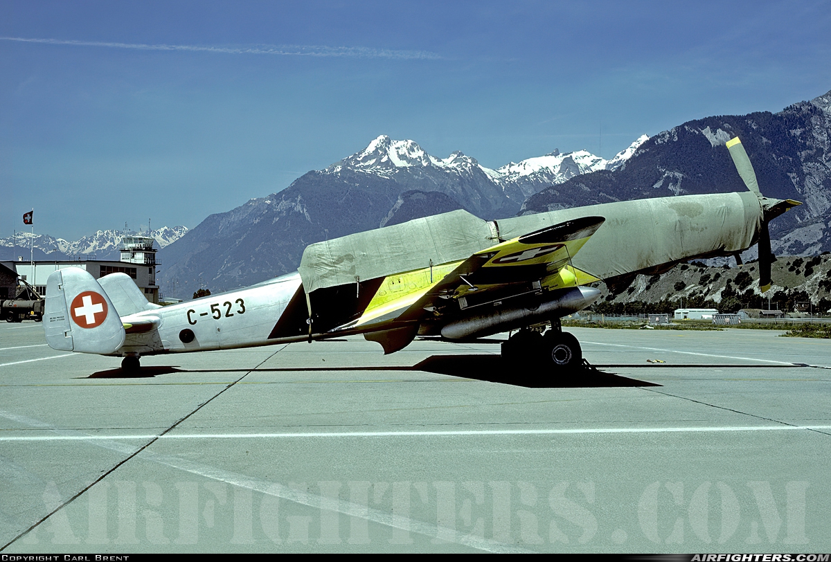 Switzerland - Air Force Eidgenossische Flugzeugwerke C-3605 C-523 at Sion (- Sitten) (SIR / LSGS / LSMS), Switzerland