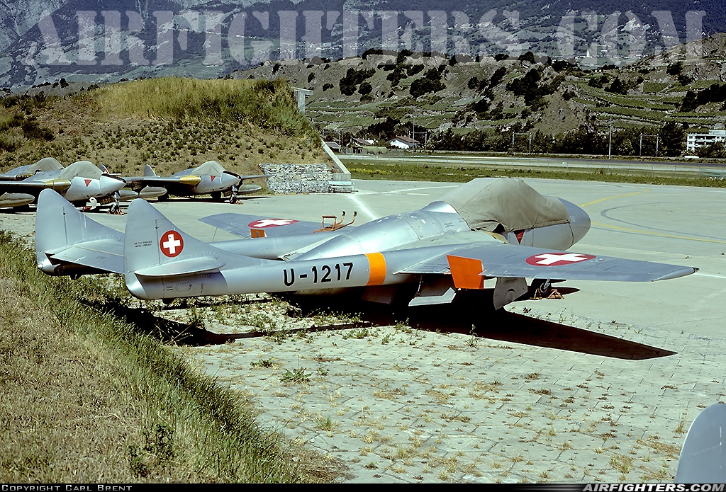 Switzerland - Air Force De Havilland DH-115 Vampire T.55 U-1217 at Sion (- Sitten) (SIR / LSGS / LSMS), Switzerland