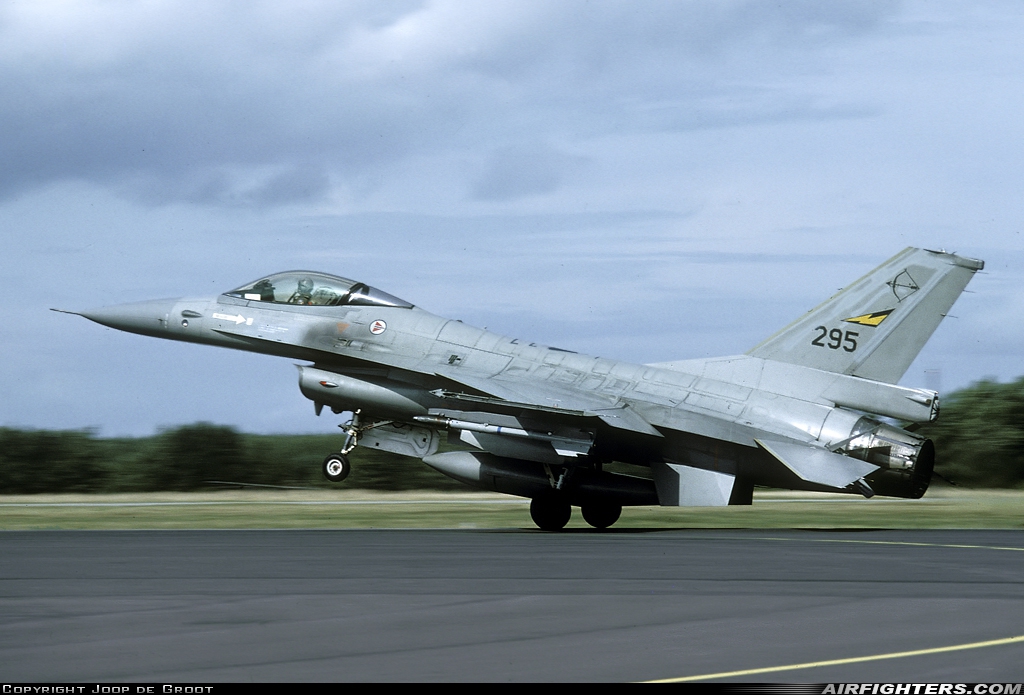 Norway - Air Force General Dynamics F-16A Fighting Falcon 295 at Aalborg (AAL / EKYT), Denmark
