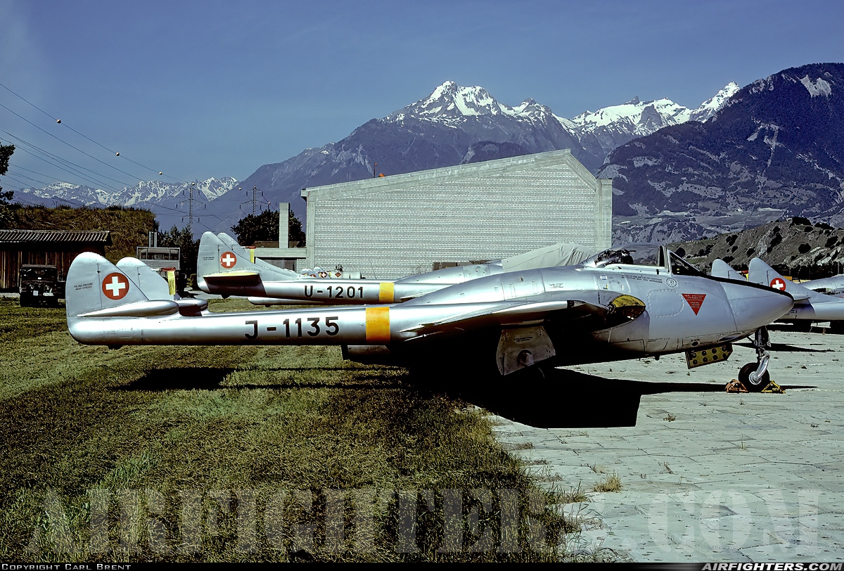 Switzerland - Air Force De Havilland DH-100 Vampire FB.6 J-1135 at Sion (- Sitten) (SIR / LSGS / LSMS), Switzerland