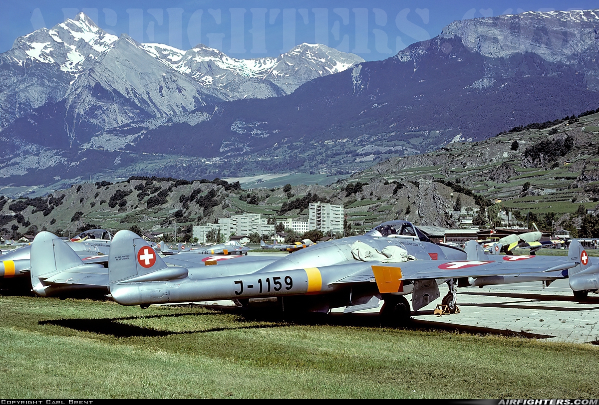 Switzerland - Air Force De Havilland DH-100 Vampire FB.6 J-1159 at Sion (- Sitten) (SIR / LSGS / LSMS), Switzerland