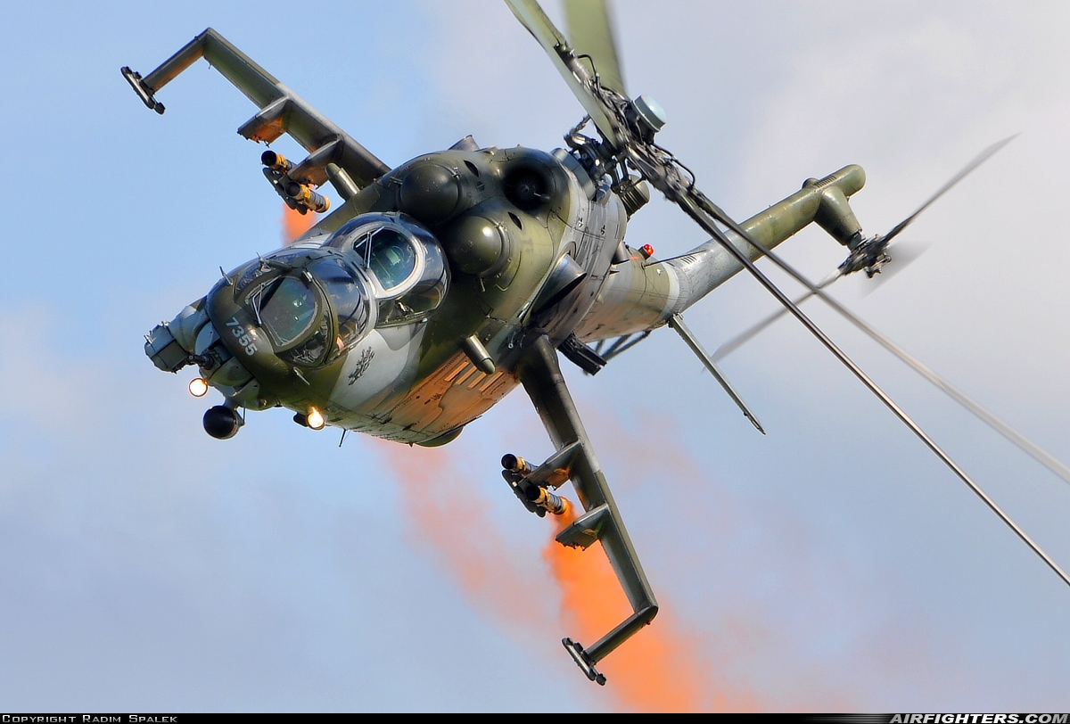 Czech Republic - Air Force Mil Mi-35 (Mi-24V) 7355 at Ostrava - Mosnov (OSR / LKMT), Czech Republic
