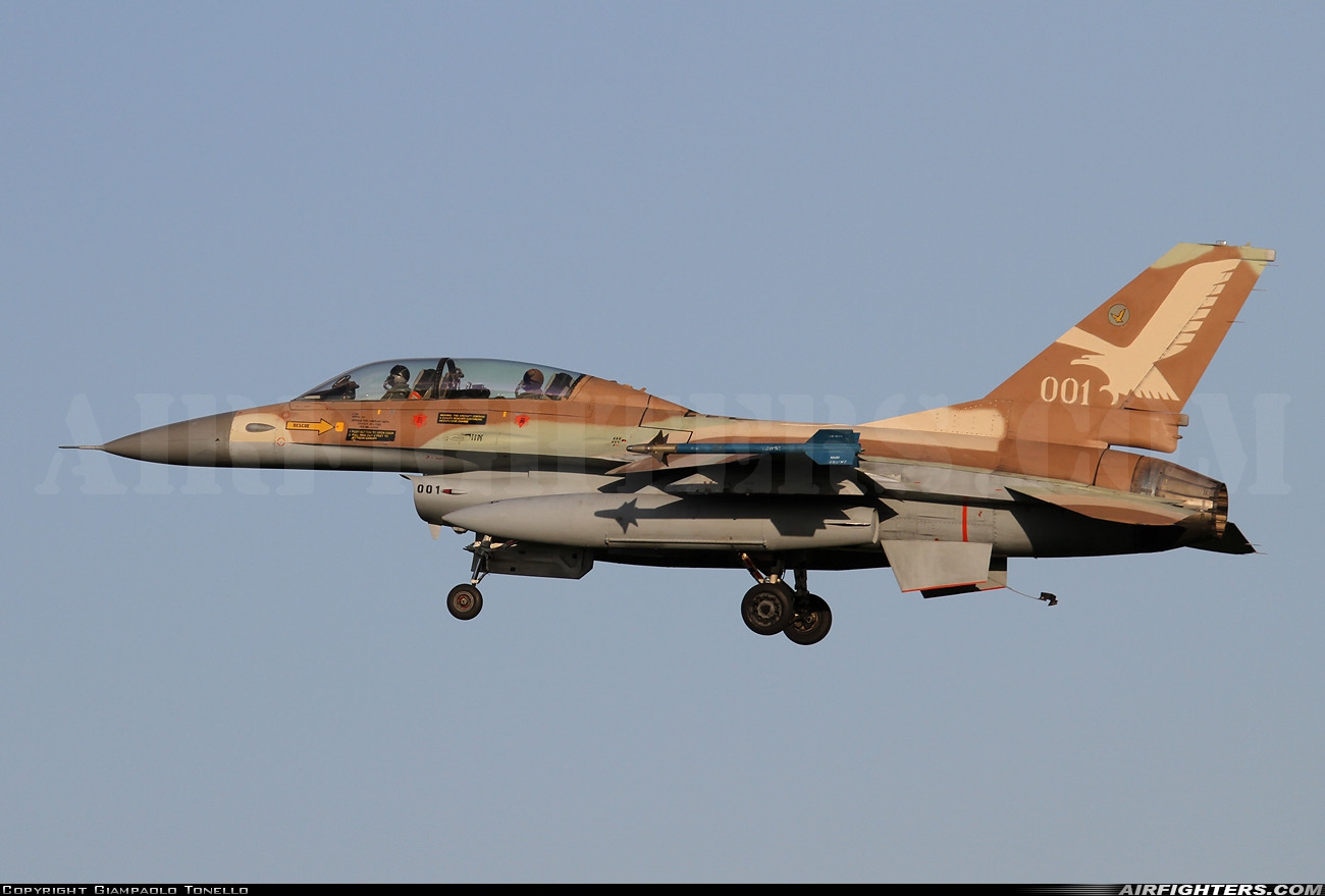 Israel - Air Force General Dynamics F-16B Fighting Falcon 001 at Decimomannu - (DCI / LIED), Italy