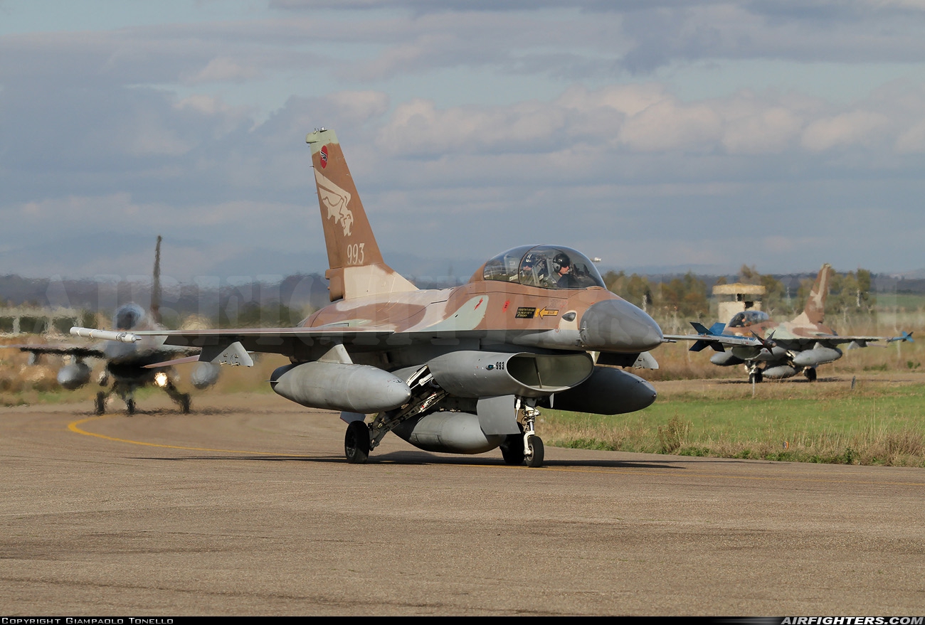 Israel - Air Force General Dynamics F-16B Fighting Falcon 993 at Decimomannu - (DCI / LIED), Italy