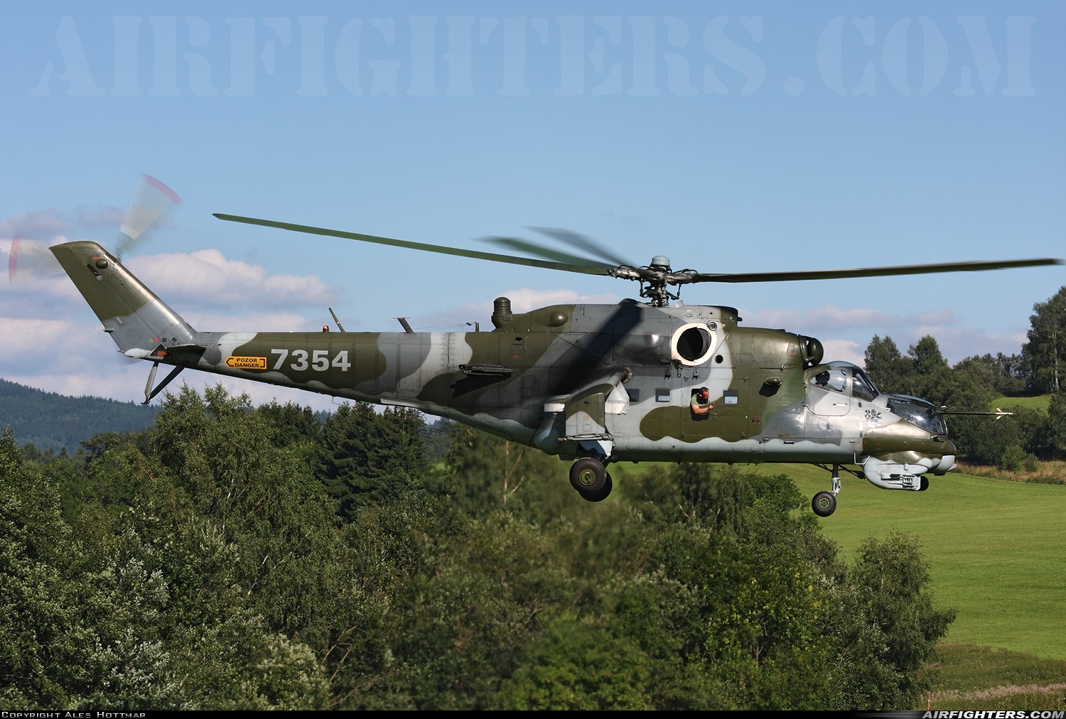 Czech Republic - Air Force Mil Mi-35 (Mi-24V) 7354 at Off-Airport - Orlicke hory, Czech Republic