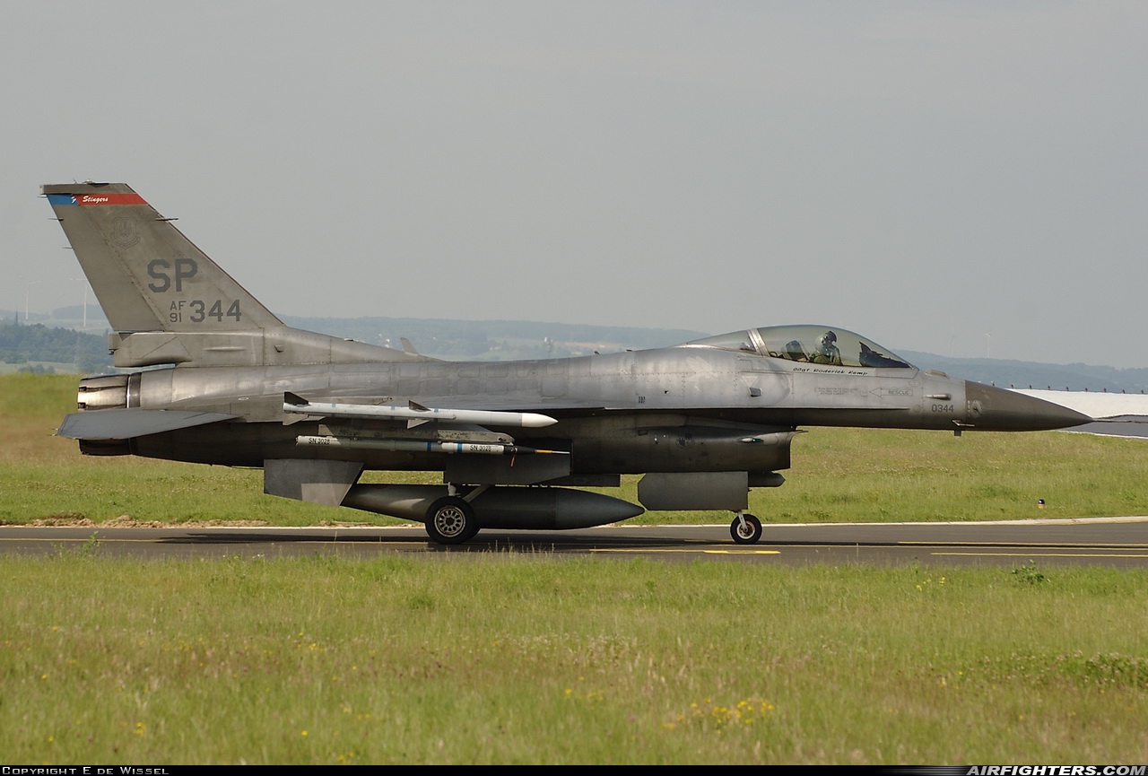 USA - Air Force General Dynamics F-16C Fighting Falcon 91-0344 at Spangdahlem (SPM / ETAD), Germany