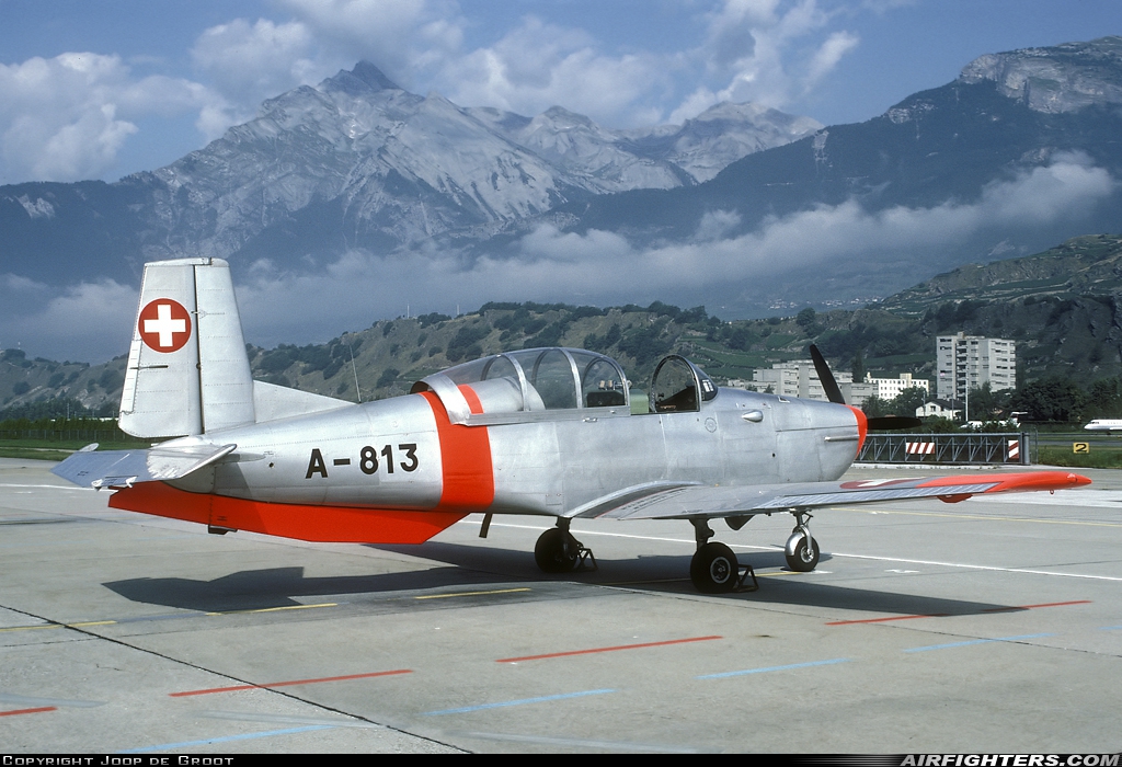 Switzerland - Air Force Pilatus P-3-03 A-813 at Sion (- Sitten) (SIR / LSGS / LSMS), Switzerland