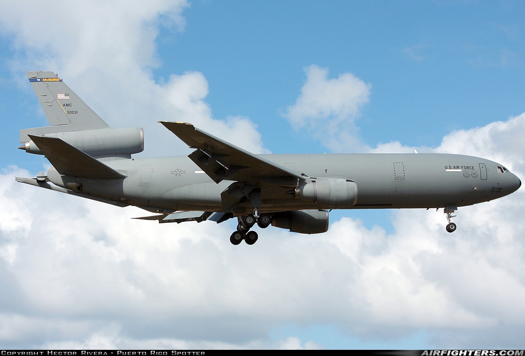 USA - Air Force McDonnell Douglas KC-10A Extender (DC-10-30CF) 85-0031 at San Juan - Luis Munoz Marin Int. (SJU / TJSJ), Puerto Rico