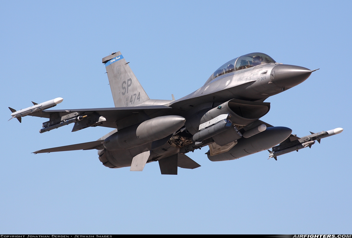 USA - Air Force General Dynamics F-16D Fighting Falcon 91-0474 at Las Vegas - Nellis AFB (LSV / KLSV), USA