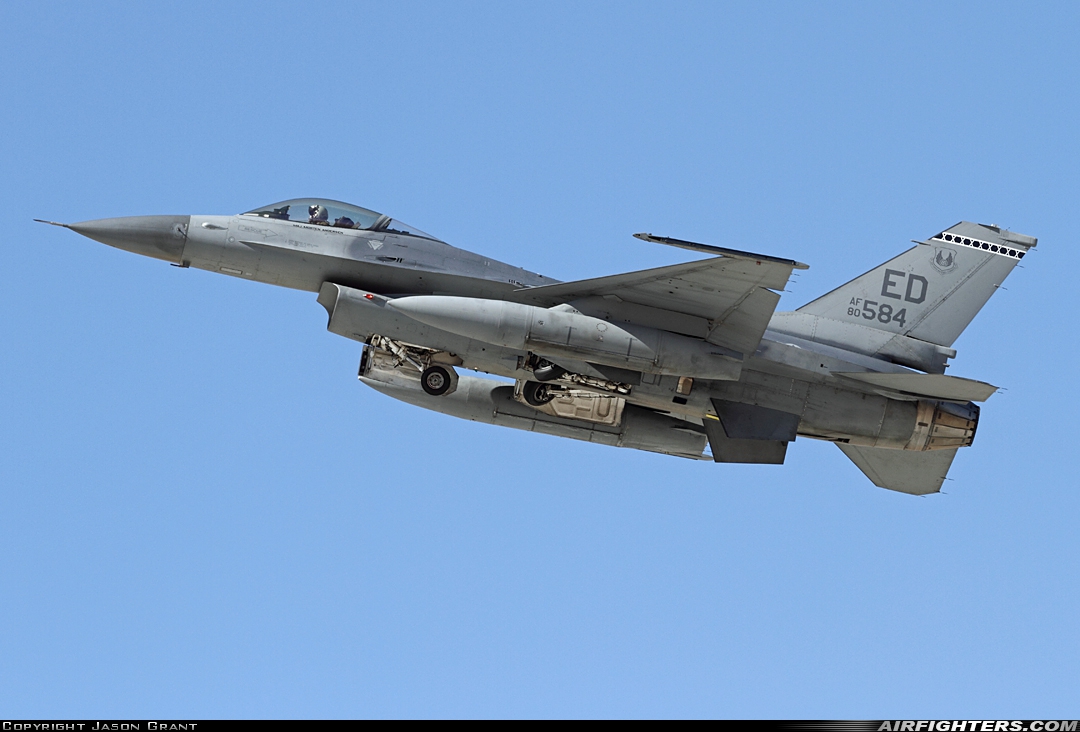 USA - Air Force General Dynamics F-16A Fighting Falcon 80-0584 at Edwards - AFB (EDW / KEDW), USA