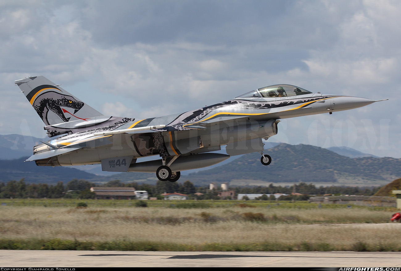 Italy - Air Force General Dynamics F-16A/ADF Fighting Falcon MM7244 at Decimomannu - (DCI / LIED), Italy
