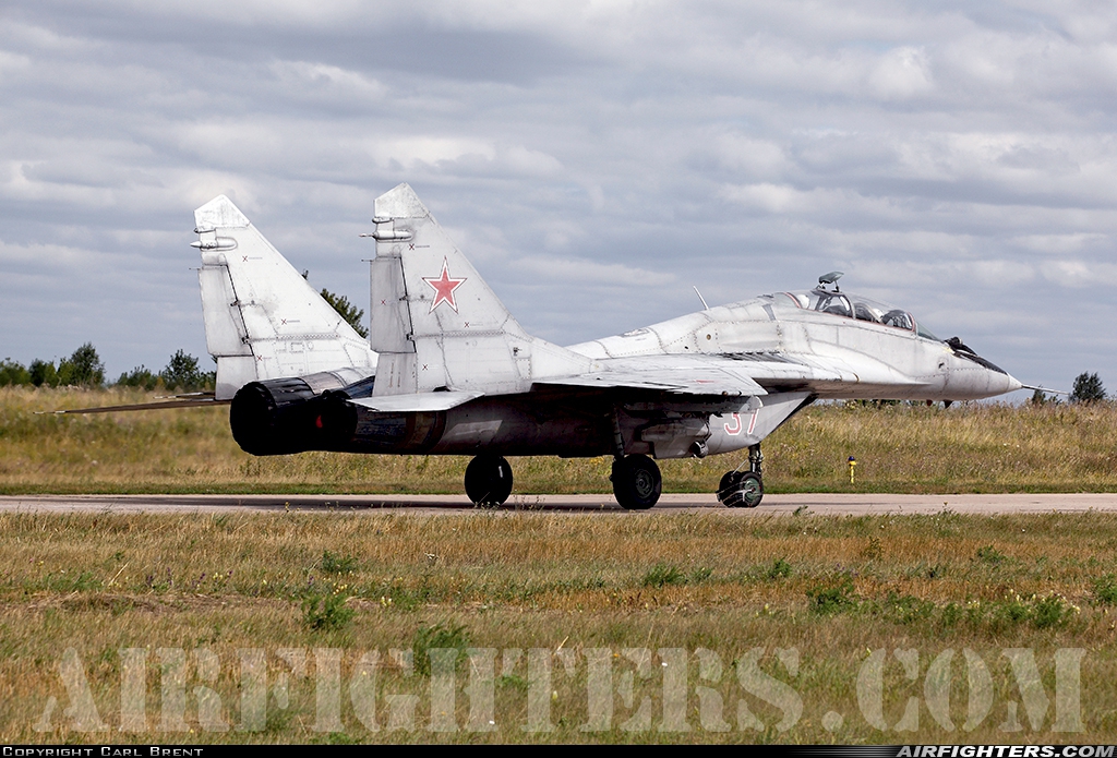 Russia - Air Force Mikoyan-Gurevich MiG-29UB (9.51) 37 RED at Lipetsk - Air Base (2 / West), Russia