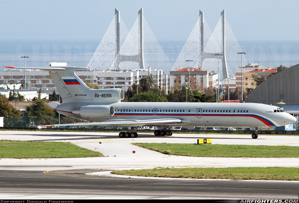 Russia - Russia State Transport Company Tupolev Tu-154M RA-85155 at Lisbon (- Portela de Sacavem) (LIS / LPPT), Portugal