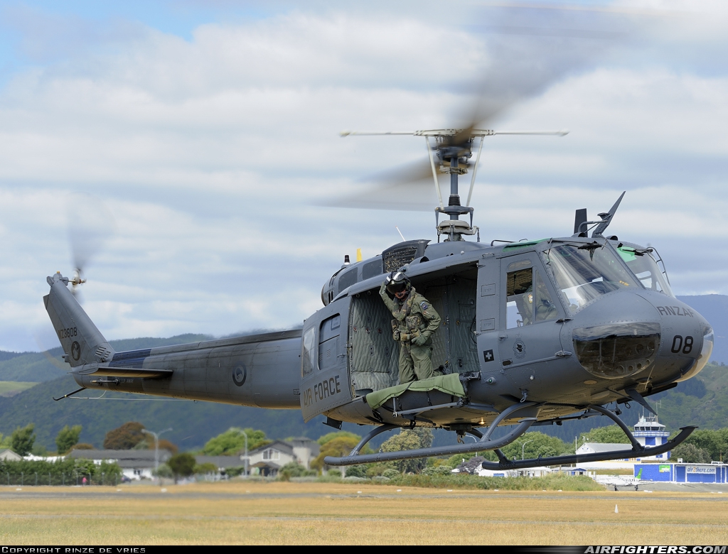New Zealand - Air Force Bell UH-1H Iroquois (205) NZ3808 at Paraparaumu (PPQ / NZPP), New Zealand