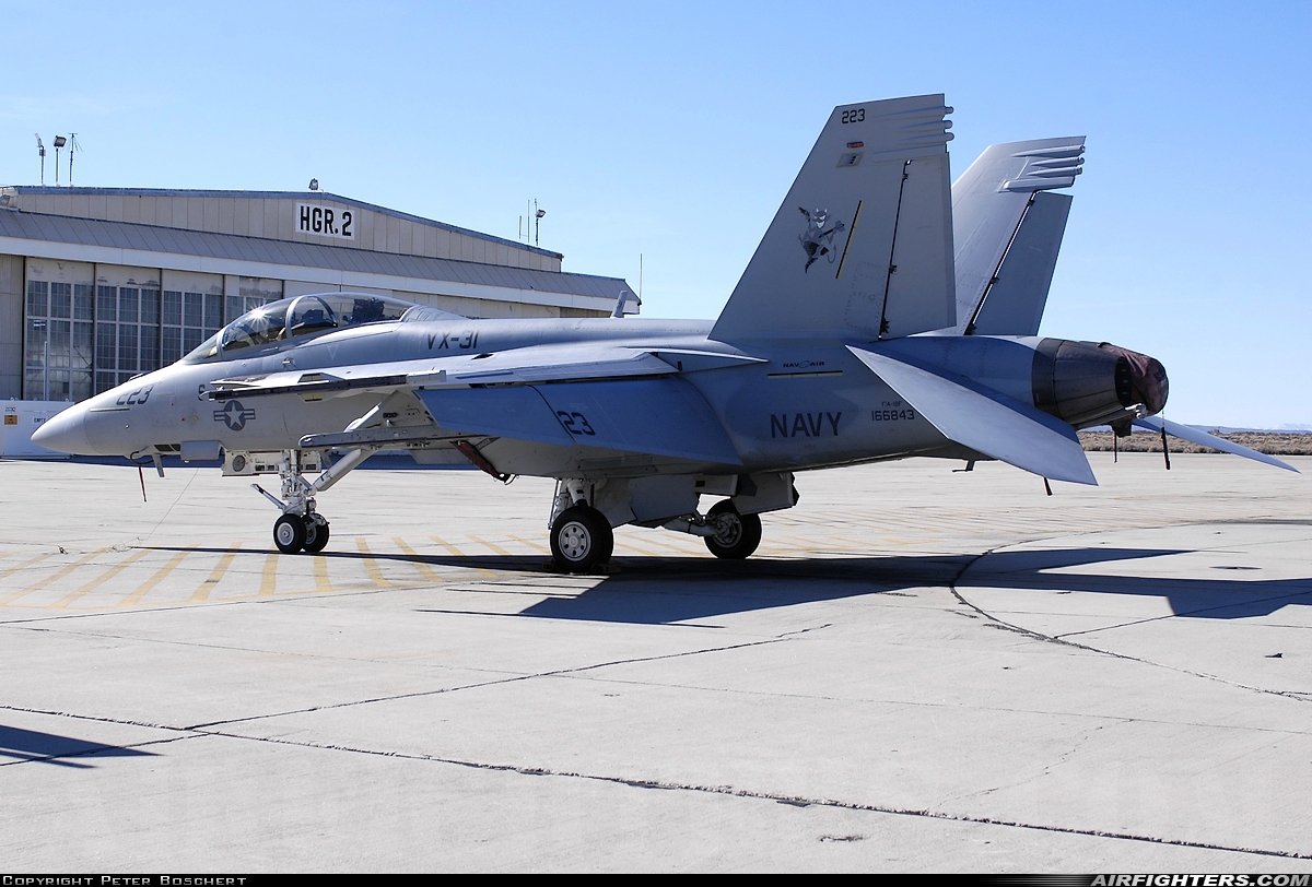USA - Navy Boeing F/A-18F Super Hornet 166843 at China Lake - NAWS / Armitage Field (NID), USA