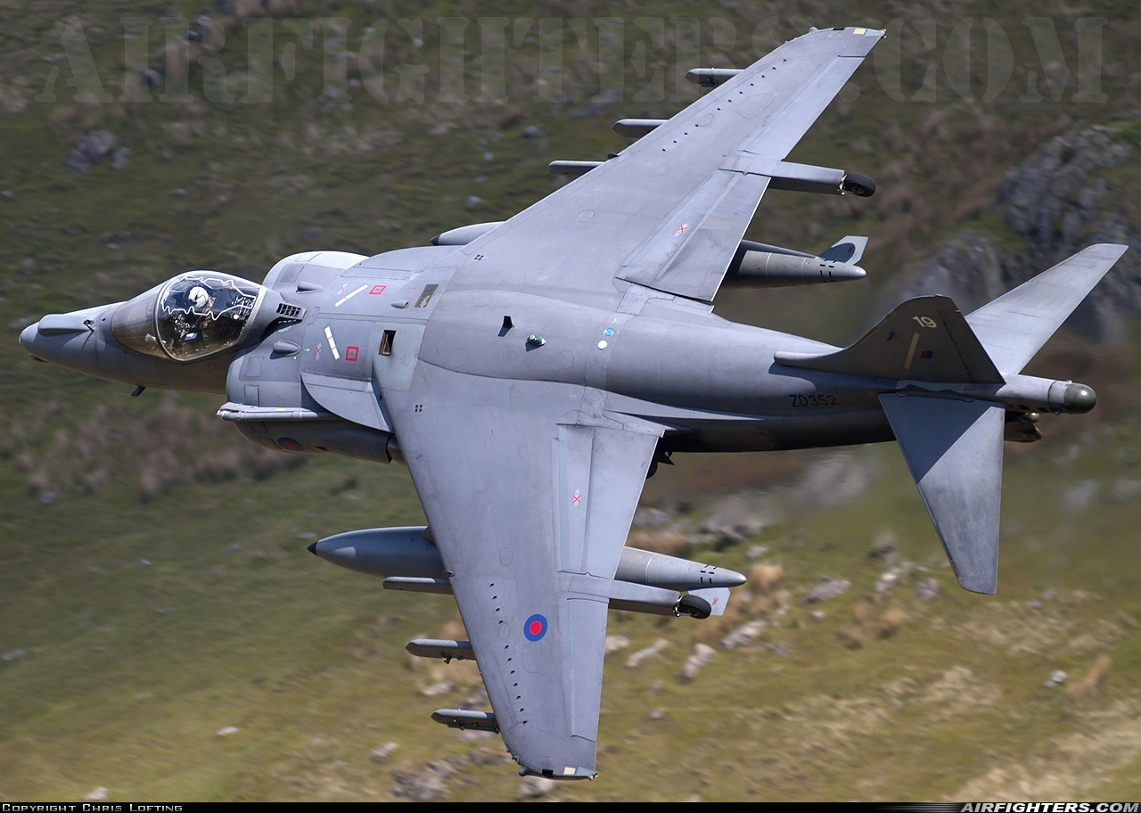 UK - Air Force British Aerospace Harrier GR.7 ZD352 at Off-Airport - Machynlleth Loop Area, UK