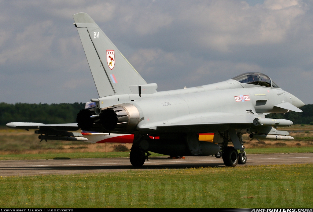 UK - Air Force Eurofighter Typhoon F2 ZJ910 at Kleine Brogel (EBBL), Belgium