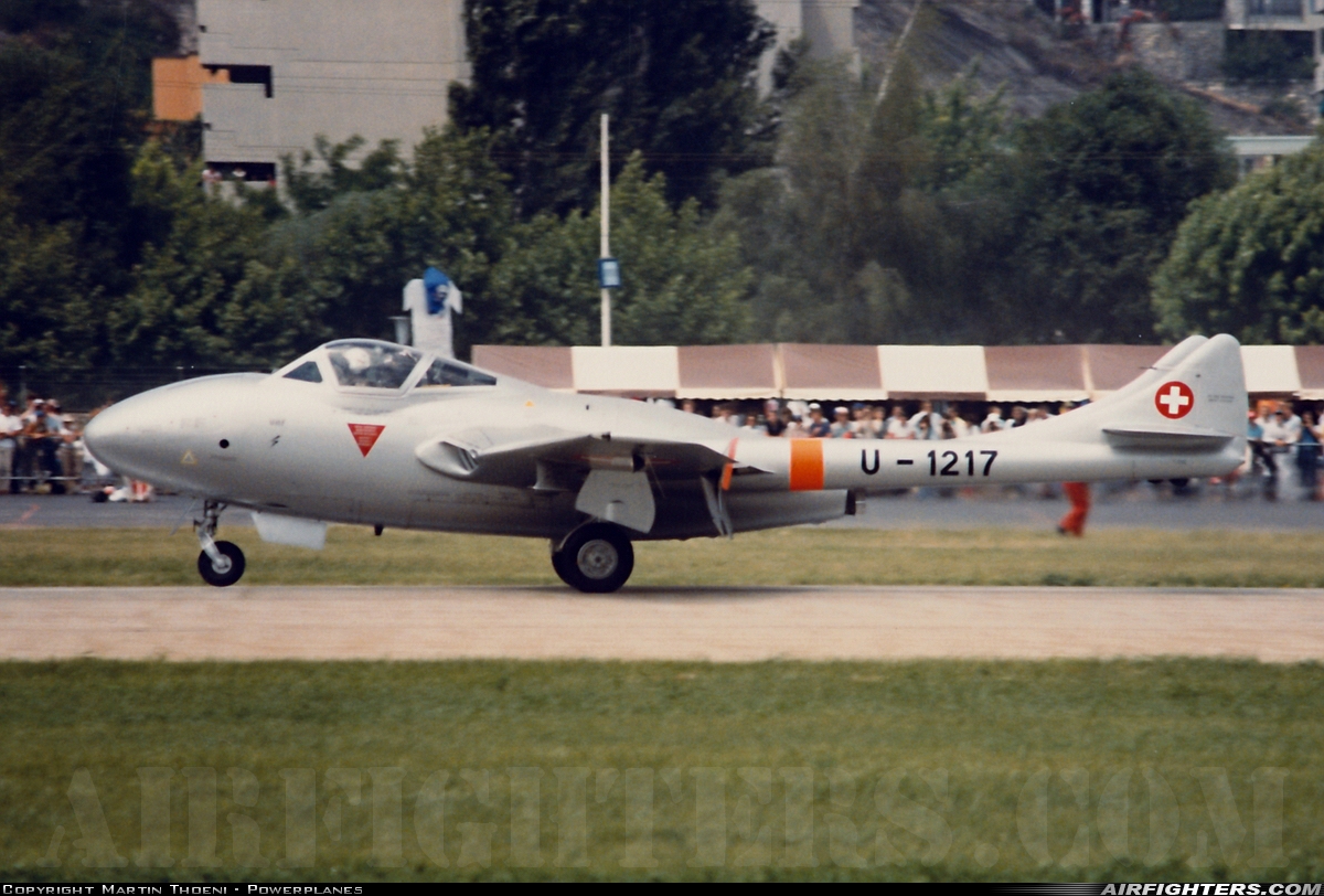 Switzerland - Air Force De Havilland DH-115 Vampire T.55 U-1217 at Sion (- Sitten) (SIR / LSGS / LSMS), Switzerland