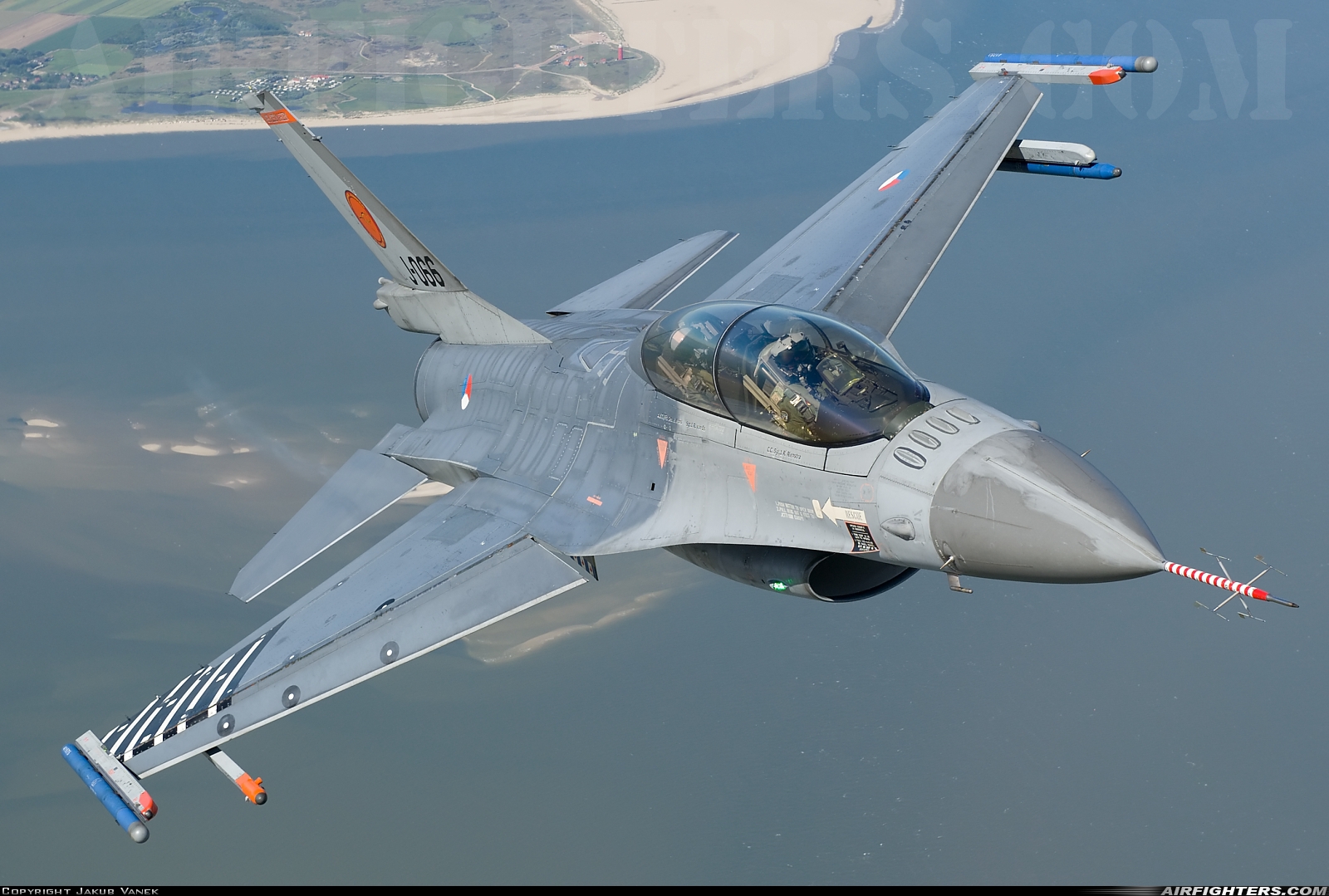 Netherlands - Air Force General Dynamics F-16BM Fighting Falcon J-066 at In Flight, Netherlands