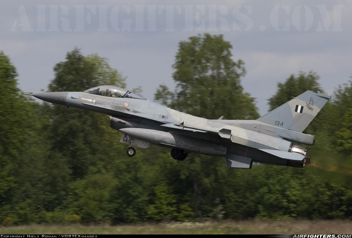 Greece - Air Force General Dynamics F-16C Fighting Falcon 134 at Florennes (EBFS), Belgium