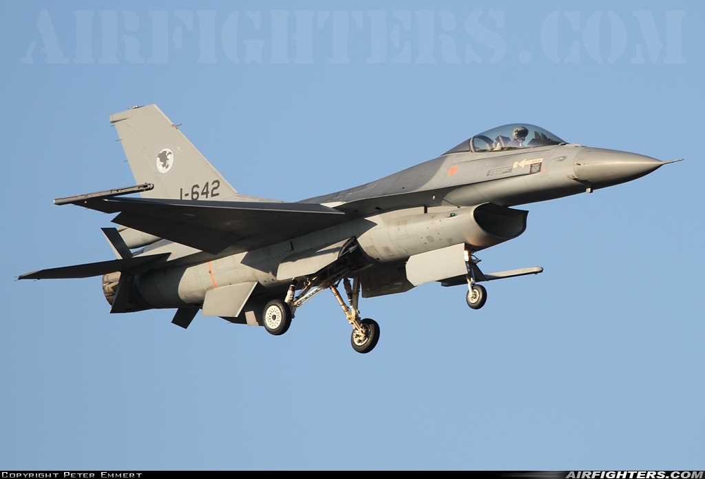Netherlands - Air Force General Dynamics F-16AM Fighting Falcon J-642 at Eindhoven (- Welschap) (EIN / EHEH), Netherlands