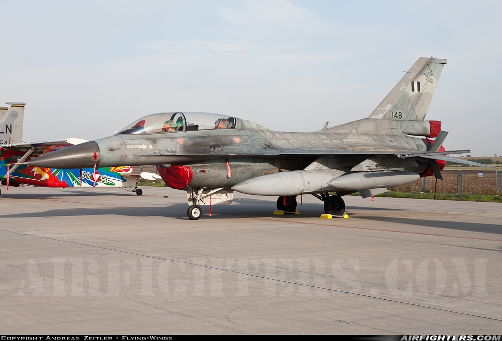Greece - Air Force General Dynamics F-16D Fighting Falcon 148 at Brno - Turany (BRQ / LKTB), Czech Republic