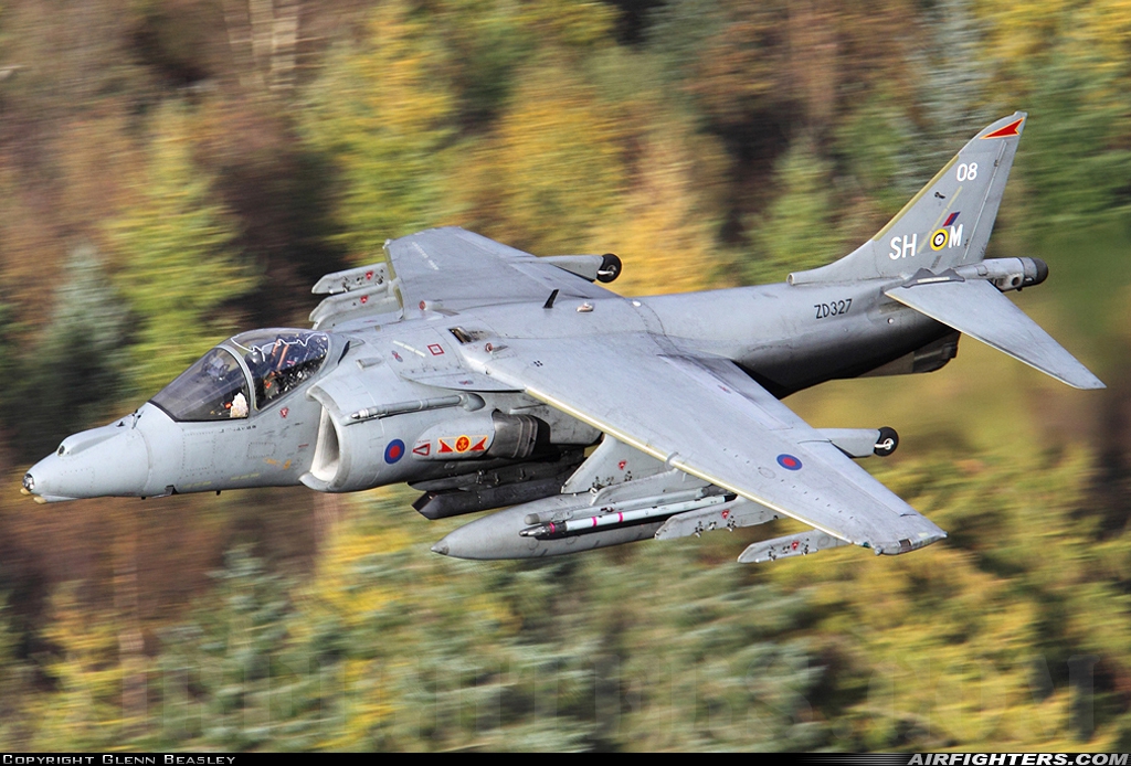 UK - Air Force British Aerospace Harrier GR.9 ZD327 at Off-Airport - Machynlleth Loop Area, UK