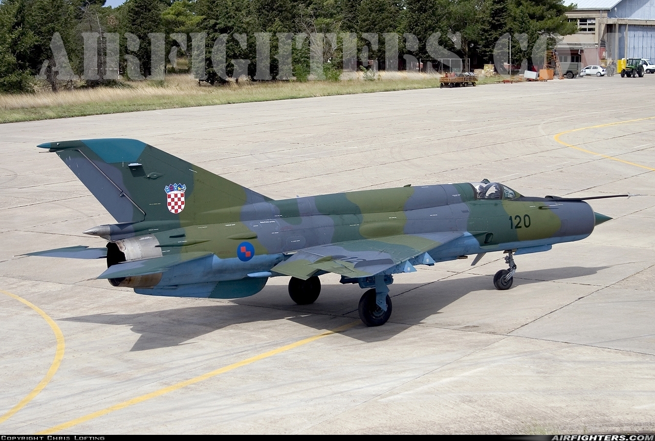 Croatia - Air Force Mikoyan-Gurevich MiG-21bisD 120 at Zadar (- Zemunik) (ZAD / LDZD), Croatia