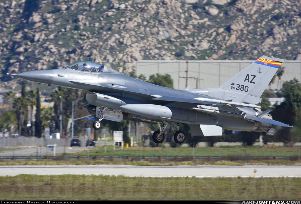 USA - Air Force General Dynamics F-16C Fighting Falcon 84-1380 at Riverside - March ARB (AFB / Field) (RIV / KRIV), USA