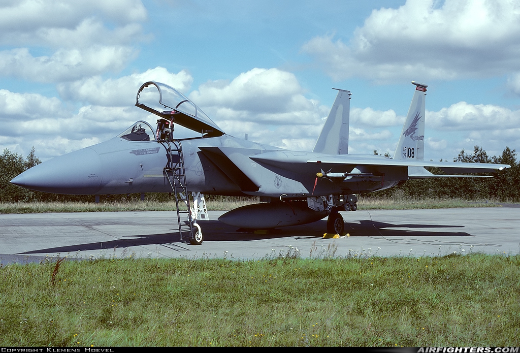 USA - Air Force McDonnell Douglas F-15A Eagle 77-0108 at Aalborg (AAL / EKYT), Denmark