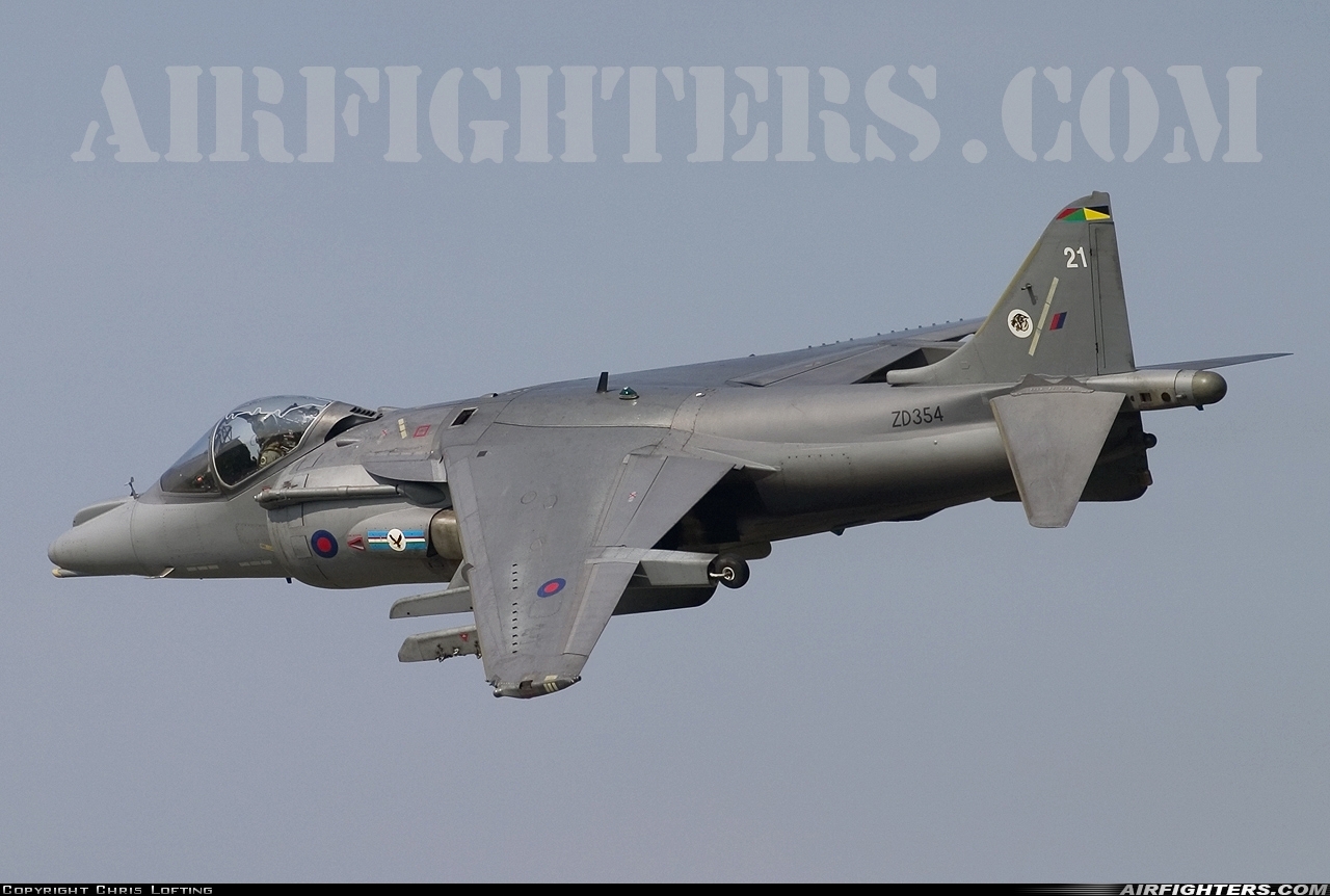 UK - Air Force British Aerospace Harrier GR.7 ZD354 at Yeovilton (YEO / EGDY), UK