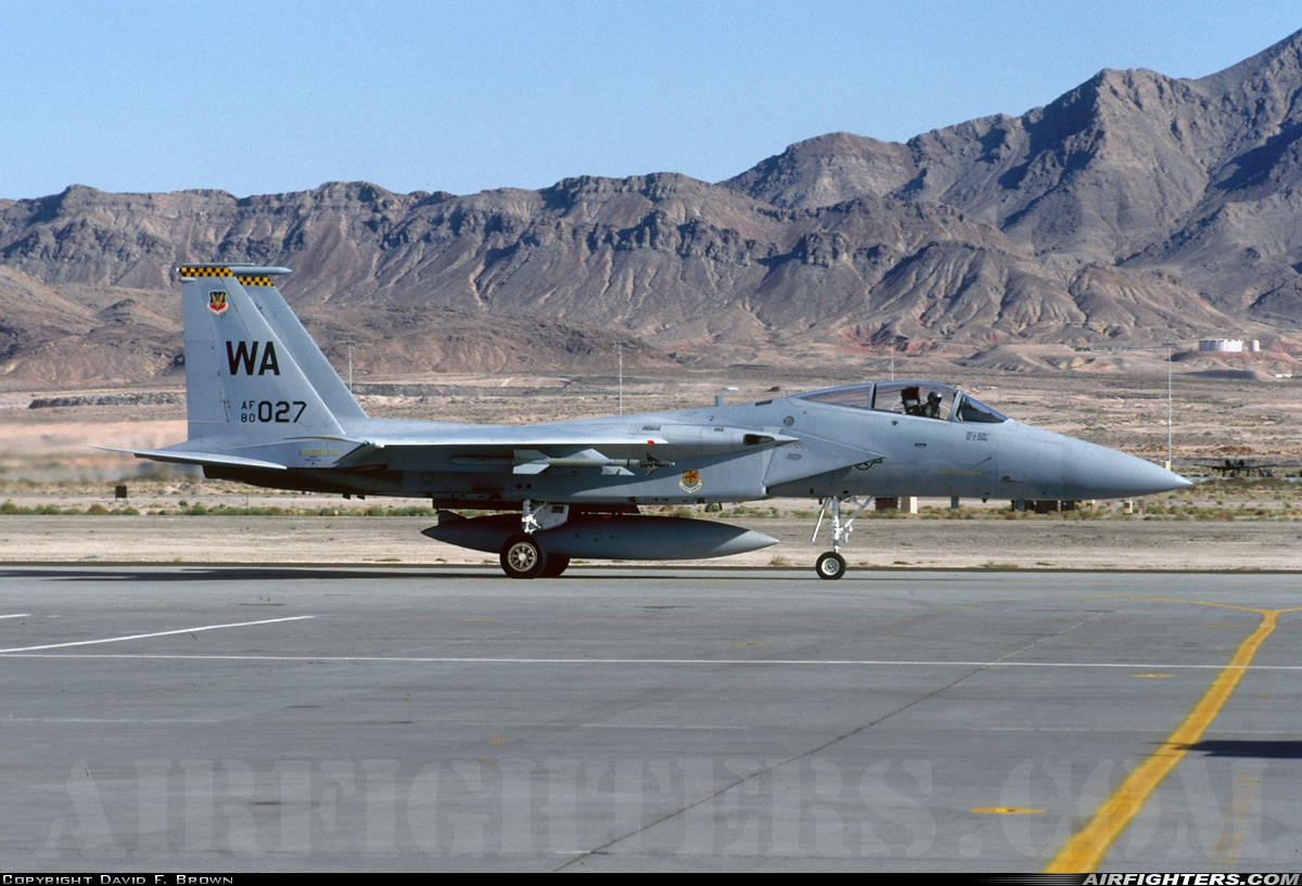 USA - Air Force McDonnell Douglas F-15C Eagle 80-0027 at Las Vegas - Nellis AFB (LSV / KLSV), USA