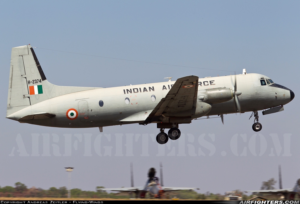India - Air Force Hawker Siddeley HS-748 Srs2A/281 Andover H2374 at Yelahanka (VOYK), India