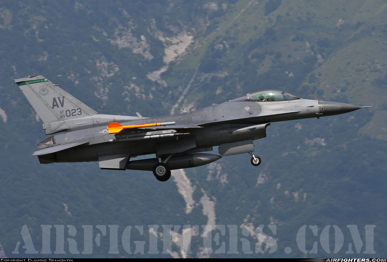 USA - Air Force General Dynamics F-16C Fighting Falcon 89-2023 at Aviano (- Pagliano e Gori) (AVB / LIPA), Italy