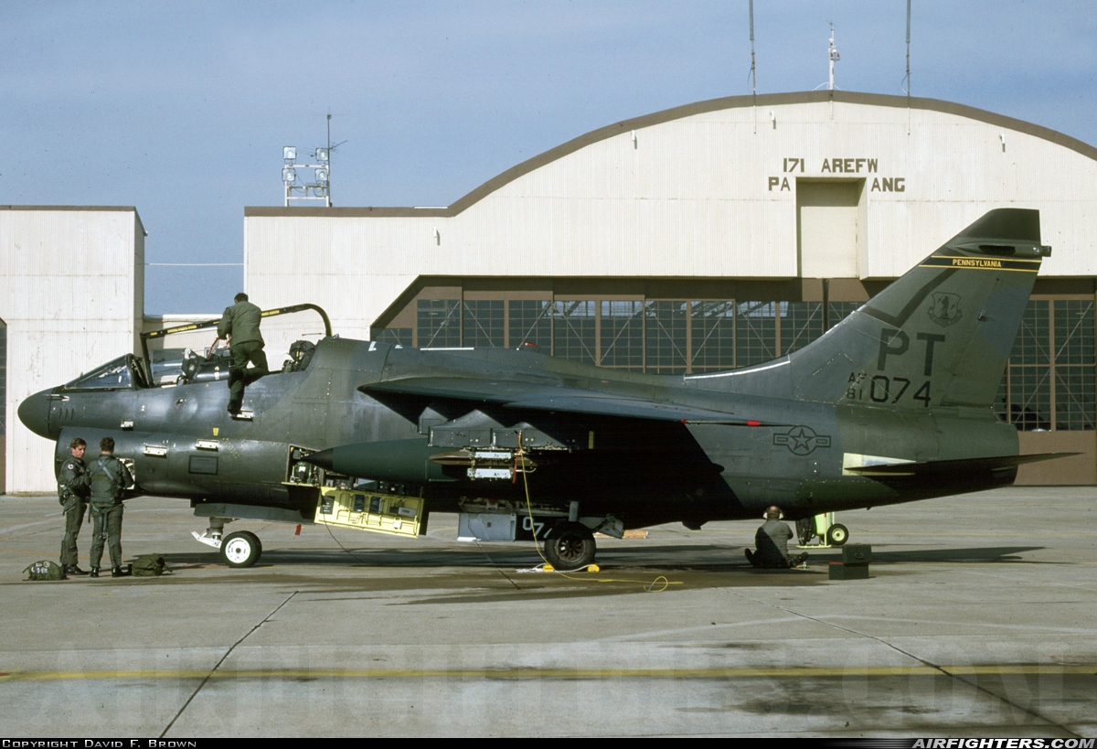 USA - Air Force LTV Aerospace A-7K Corsair II 81-0074 at Pittsburgh - Int. (Greater Pittsburgh) (PIT / KPIT), USA