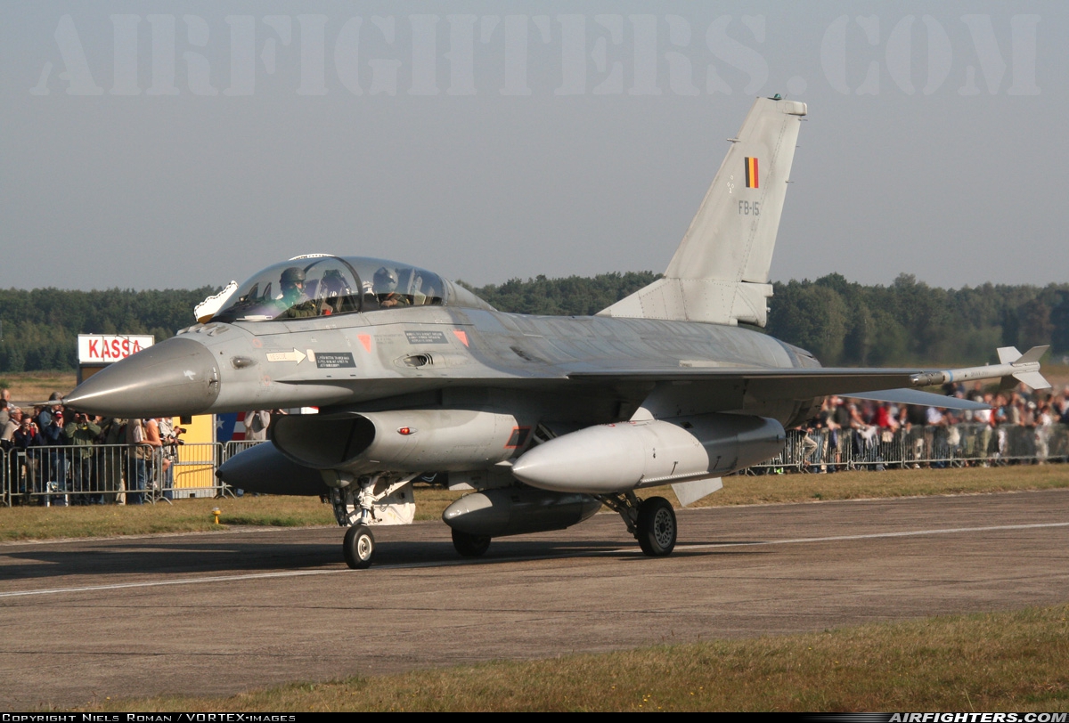 Belgium - Air Force General Dynamics F-16BM Fighting Falcon FB-15 at Kleine Brogel (EBBL), Belgium