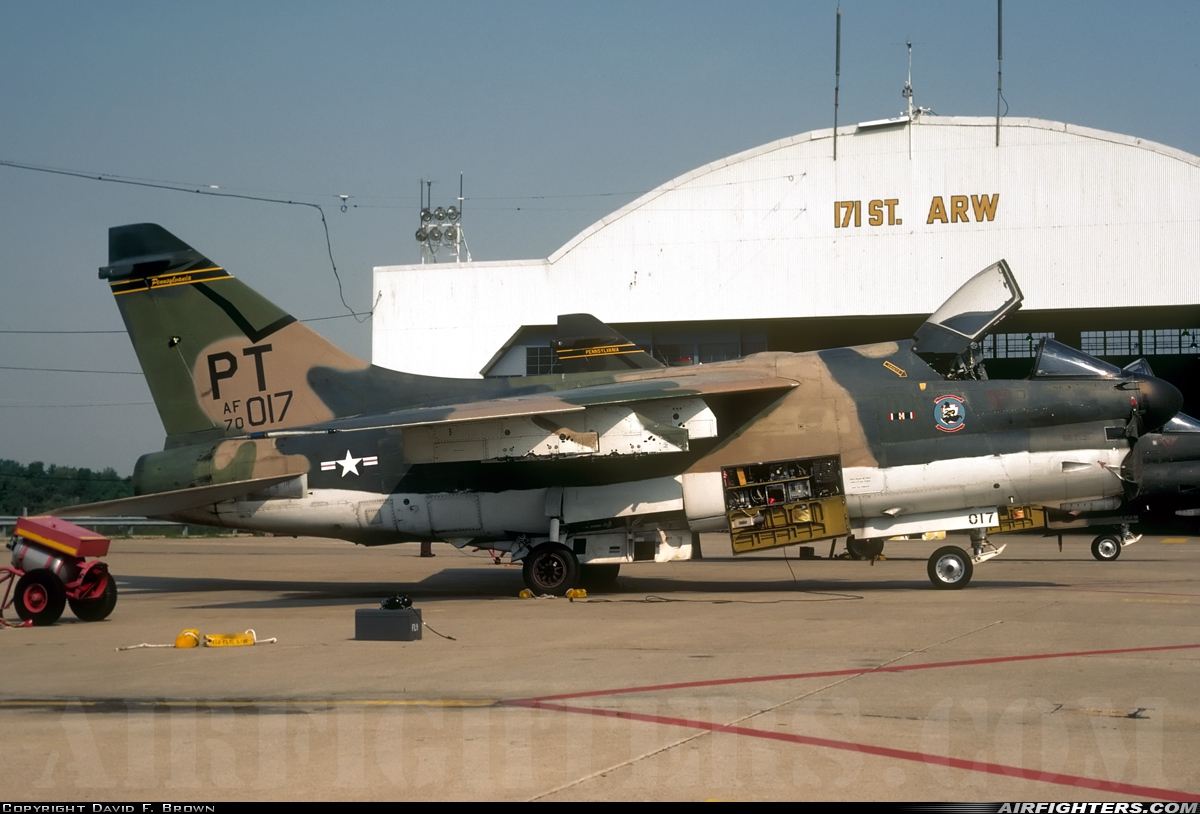 USA - Air Force LTV Aerospace A-7D Corsair II 70-1017 at Pittsburgh - Int. (Greater Pittsburgh) (PIT / KPIT), USA