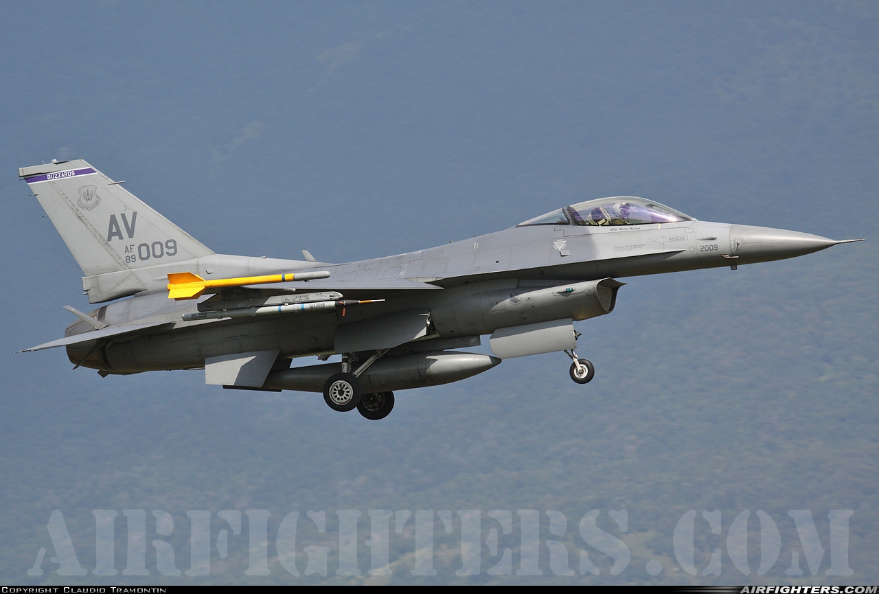 USA - Air Force General Dynamics F-16C Fighting Falcon 89-2009 at Aviano (- Pagliano e Gori) (AVB / LIPA), Italy