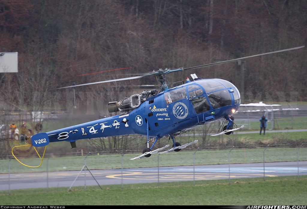 Switzerland - Air Force Sud Aviation SE.3160 Alouette III V-262 at Alpnach (LSMA), Switzerland